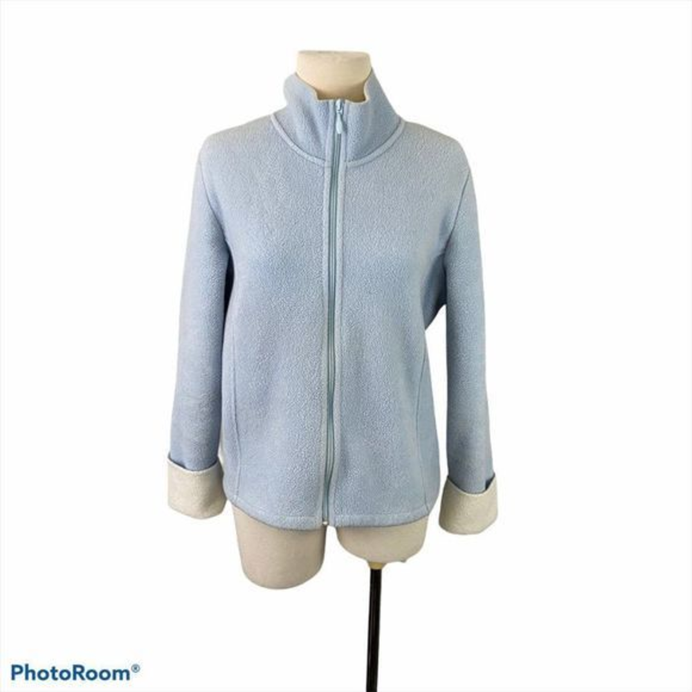 4/$30 🌿SMART SET Blue & Cream Zip Up Fleece‎